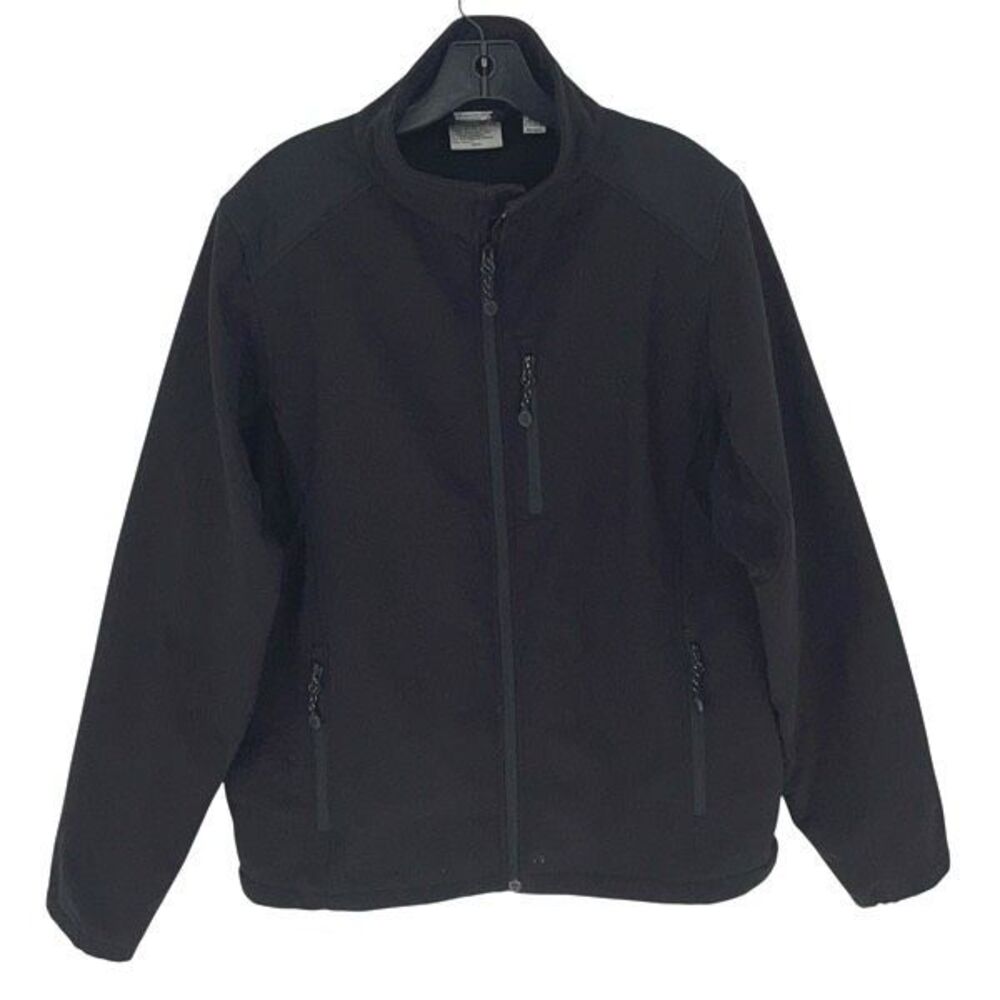 Black Diamond Mens Full Zip Mock Neck Soft‎ Shell Fleece Jacket Black Size Large